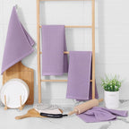 Homaxy 100% Cotton Waffle Weave Kitchen Dish Towels, Ultra Soft Absorbent Quick Drying Cleaning Towel, 13 x 28 Inches, 8-Pack, Lavender