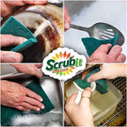 Scouring Pads - Heavy Duty Household Cleaning Scrubber with Non-Scratch Anti-Grease Technology - Reusable Scrubbing Pads – Green, 24 Pack