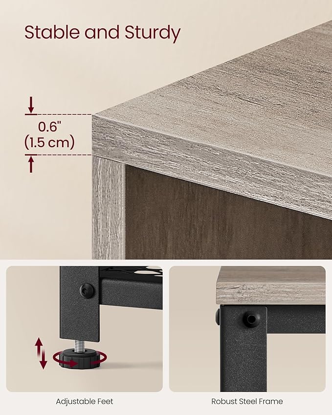 VASAGLE Coat Rack Shoe Bench Set, Hall Tree with Bench, Entryway Furniture, Multifunctional, Dot Coat Hooks, 2-Tier Shoe Rack, Industrial Style, for Entryway, Hallway, Heather Greige ULCR073K02