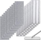 20Pcs Mop Replacement Pads Compatible with Flat Mop or Mop Bucket Set, 13" X 4.9" Universal Mop Pads Mop Head Refills Washable Wet Mops, Microfiber Flat Mop Pad for Most 11-13” Size Mops