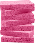 Large Cellulose Sponges, Kitchen Sponge for Dish, Thick Heavy Duty Scrub Pads, Non-Scratch Scrubber for Household/Cookware/Bathroom/Office/Boat 5.5" x 3" x 1" (7 Pack) Pink