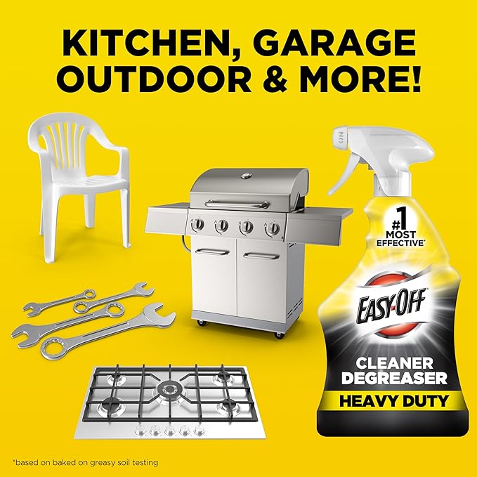 Easy-Off Heavy Duty Degreaser, Removes Grease & Grime, For Kitchen, Garage, Outdoor & More 32oz (6-count)