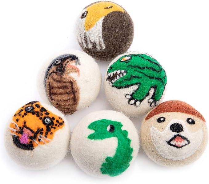 Wool Dryer Balls - Dry 1,000 Loads - 6 Pack Eco - Friendly Zero Waste - Organic Handmade in Nepal - Fair Trade by Woolygon
