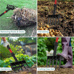 Pitch Fork for Garden, 5-Tine Heavy Duty Pitchfork for Loosening Soil, 41 Inch Gardening Fork for Digging, Composting, Spading, Cultivating Soil, Metal Fork Head with Fiberglass Handle, D-Grip
