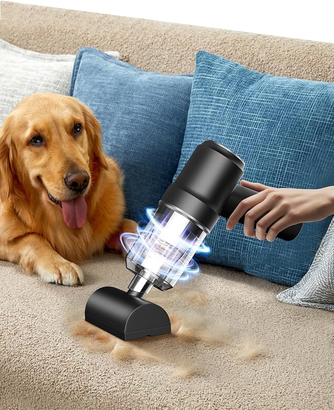 Mini Vacuum Cleaner Cordless with LED Light | 15000 Pa Hand Vacuum Cordless Rechargeable - Portable 3-in-1 Powerful Car Vacuums with Multi-Nozzles for Car, Home, Pet Hair, Black