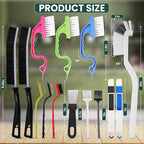 14 Pcs Crevice Cleaning Brush Set – Hard Bristle Cleaning Tools for Grout, Tile Floors, Gaps & Narrow Spaces – Multi-Purpose Grout Scrub Brush for Cleaning Bathroom, Shower, Window Tracks, Kitchen