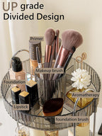 Asayuee 360 Rotating Makeup Organizer,3 Tier Large Capacity Make Up Organizers and Storage,Skincare Perfume Vanity Organizers,Bathroom Cosmetics Storage Organizer Countertop(Grey)