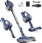 Cordless Vacuum Cleaner, Rapid Clean 23 Kpa Powerful Suction, 1.3 L Large Capacity, 2 Modes & 30Mins Runtime, Rechargeable Stick Vacuum for Pet Hair Hardwood Carpet - Blue