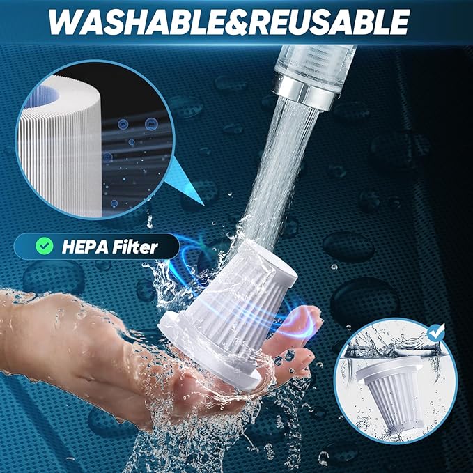 Saker Portable Car Vacuum Cordless 20000Pa 6 in 1 Multifunctional Adjustable Small Handheld Vacuum 7800mAH with Brushless Motor, for Car Home and Office SW-102