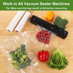 Moretoes Vacuum Sealer Bags for Food, 6 Pack 3 Rolls 11" x 20' and 3 Rolls 8" x 20' Food Saver Bags, Commercial Grade Bag Rolls, BPA Free, Customized Size Bag for Sous Vide Cooking or Meal Prep
