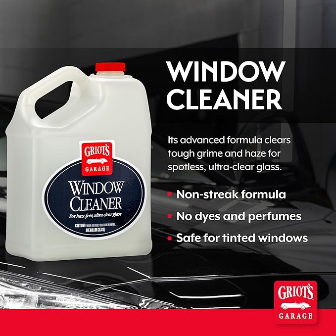 Griot's Garage Window Cleaner, Cleaning Spray for Automotive Windows, Mirrors, Shower Doors, and More, 11101, One Gallon