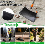 Soft Bristle Broom, Heavy Duty Broom with Collapsible Handle, Ideal for Indoor Outdoor Hardwood Floors Kitchen Salon Camping Cat Pets Hair Home Room Office, Sturdy and Durable, Gray