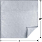HOMEXCEL Microfiber Glass Cleaning Cloth 12 PK, Lint Free Streak Free, Reusable Cleaning Cloth for Cleaning Windows, Glasses, Mirrors, Screens, Stainless Steel, and More Grey-12”×12”
