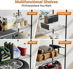 Simple Deluxe Heavy Duty 4-Tier Storage Shelving Unit, 35.83" W x 13.98" D x 55.91" H, 1000 Lbs Loading Capacity, Chrome