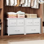 Homeiju Stackable 3-Drawer Fabric Dresser with Waterproof Wood Top – Closet Organizer & Storage Drawers for Bedroom, Modern Metal Frame Design (2 Tier-2 Pack)