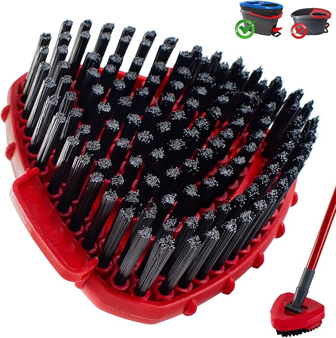 Scrubber Mop Head for Ocedar, Upgrade Scrub Brush for Ocedar, Spin Mop Scrub Brush Head for Ocedar RinseClean 2-Tank, More Bristles Scrub Brush Attachment for Bathroom