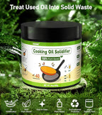 Cooking Oil Solidifier, Solidifies Up to 40 Cups from Mess, 100% Plant-Based Used Oil Solidifying Powder, Grease Hardener Disposal for Kitchen