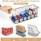 4-Tier Stackable Can Rack Organizer for Kitchen Pantry,Max Can Storage Holder,Durable Can Dispenser & Canned Goods Organizer for Fridge,Hold More 44 Cans, for Various Ounces of Canned Food Soda Drinks