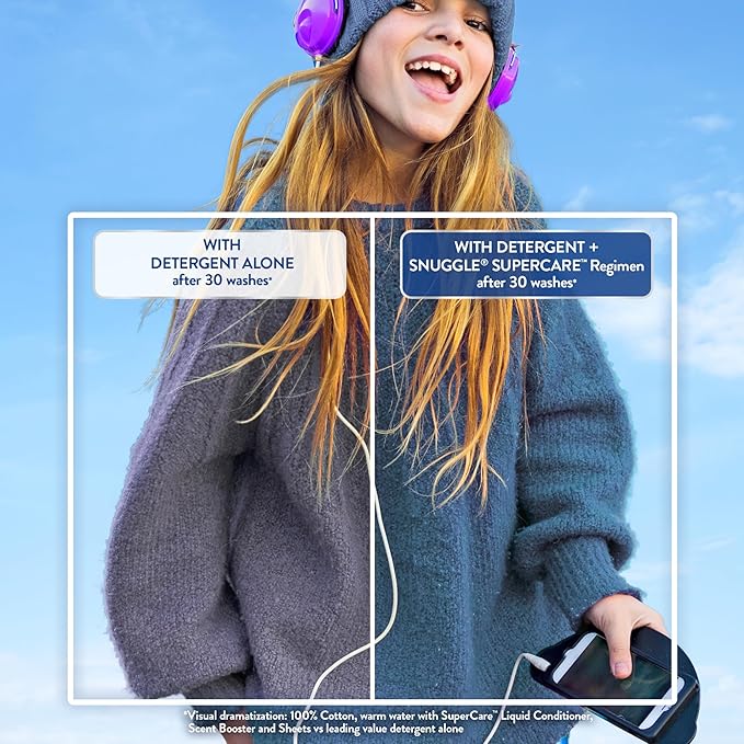 Snuggle SuperCare Laundry Fabric Softener Liquid, Lillies & Linen, 2X Concentrated Fabric Conditioner, 150 Loads