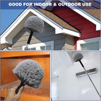 2 Pack Robust Cobweb Duster Head Brush – Superior Twist-On Web Cleaning Tool – Spider Web Remover Brush Compatible with Standard 3/4 Inch Threaded Poles for Outdoor & Indoor Use – Head Only (Grey)