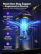 4-in-1 Mosquito Trap & Bug Zapper, Portable Rechargeable Fly Zappers with 10000mAh Battery, Bug Zapper Indoor with Silent Wind Suction, Auto On/Off Zapper Outdoor