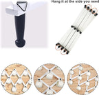 Dseap Accordian Wall Hanger: 16” High Wooden Wall Expandable Coat Rack, Hat Rack Holder, Accordion Hook for Baseball Caps, Coats, Mugs, 14 Peg Hooks, White & Black