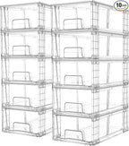 Vtopmart 10 Pack Stackable Storage Drawers,Clear Acrylic Drawer Organizers with Handles, Easily Assemble Containers for Fridge, Bathroom,Kitchen Undersink,Cabinet,Pantry Organization and Storage