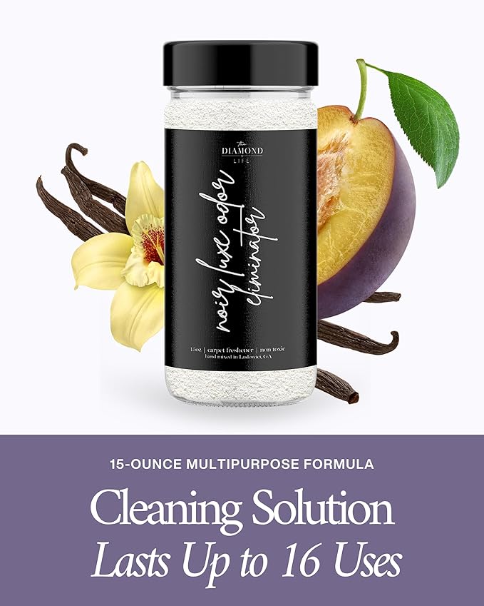 Home "Noir Luxe" Carpet Deodorizer Powder For Home, Upholstery, Pet Urine,Dog Bed/Cat Litter Box– Eliminates Odors Naturally, Pet-Friendly- Black Plum, Sea Salt, and Ozone