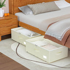 Under Bed Storage with Wheels, No Assemble Required 12 inches height Under Bed Storage bins,Large capacity Rolling Underbed Shoe Storage containers，dorm underbed storage drawers