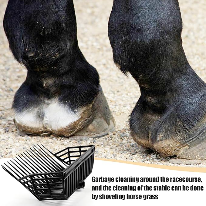 Pitch Fork Replacement Head, Metal Manure Fork for Horse, Pitchfork Head with Angled Tines for Horse Stall Poop Picking up