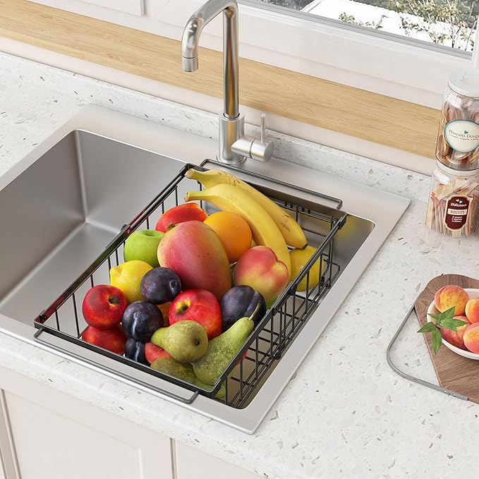 UMDONX Freezer Organizer Bins – Expandable from 11.2" to 17.7", Fit 5–10 Cu.Ft Chest Freezer, Hanging Storage Baskets for Deep Freezer, Easy Slide Access, 2 Pack (Black)