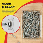 Qualihome Ribbed Plastic Drywall Anchor Kit, Wall Anchors and Screws for Drywall Includes Anchors, & Screws, 1 Masonry Drill Bit, Mounting Tolls for Decor, Shelving ([50 Pack] 6-8 x 7/8")