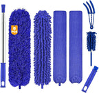 Microfiber Duster, 8PCS Feather Duster with 100 Inch Telescoping Extension Pole, Reusable Bendable Dusters, Washable Lightweight Dusters for Ceilings Fans(2023 UAGRED)