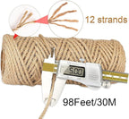 5mm 12Ply Jute Twine,98 Feet/30M Twisted Jute Rope, Garden Twine, Heavy Duty and Thick Twine Rope, Garden, Arts & Crafts, Home Decor, Packaging Braided