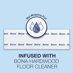 Bona Hardwood Floor Disposable Wet Cleaning Pads - unscented - Use Mops - Residue-Free Floor Cleaning Solution for Wood Floors,12 Count(Pack of 2)