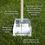 Spotty Wood Handle Pooper Scooper Durable Solid Metal Poop Tray with Rake 36.75" Long Handled Scoop | Great for Large or Small Dogs | No Assembly Required | Better for The Environment Than Plastic