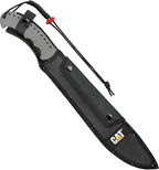 CAT Machete 21-Inch Blade with Shoulder Strap Sheath, Inch, 3CR13 Stainless Steel Blade Knife, Cut Brush Clearing, Hiking, Camping, Gardening - Black 980691ECT