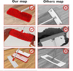 MASTERTOP Microfiber Mop for Floor Cleaning, Hardwood Dust Mop, Wet Mopping with 4 Washable Replacement Mop Pads, Floor Mops for Cleaning with 1 Scraper- White & Red