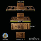 Temple Spring Foldable Bathtub Tray, Unique Design Selfcare Bathroom Caddy, Acacia Spa Bathroom Tray, Wooden Bathtub Accessories, Wedding Gift/Birthday Gift/New Home Bath Table – Not Teak