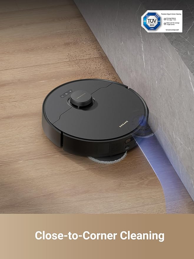 DREAME X40 Master Robot Vacuum Cleaner, 12,000Pa Suction, Auto Refilling & Draining, Smart Navigation, Mop Self-Cleaning, Pet-Friendly, 11 inch Compact Base, Alexa/Siri/Google Home Compatible