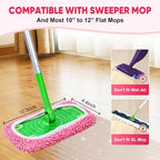 6 Pack Reusable Mop Pads Compatible with Swiffer Sweeper, Chenille Mop Refill Pads, Dry & Wet Mopping Cloths for Floor Cleaning -Pink
