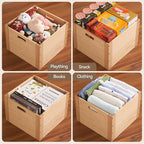 KIRIGEN Stackable Wood Storage Cube /Basket/ Bins Organizer for Home Books Clothes Toy Modular Open Cubby Storage System - Office Bookcase Closet Shelves F26-NA