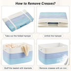 Blanket Basket,Rectangle Woven Baskets for Storage,65L Laundry Basket for Decorative Nursery Blanket,Toys,Dirty Clothes and Magazine in Shelves,Baby Room,and Living Room