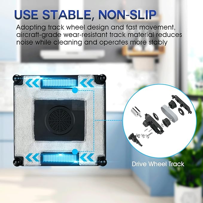 M83 Portable Smart Window Cleaning Robot, 4-Water Spray & 5600PA High Suction Power Clean, Edge Detection Sensor, Perfect for Glass, High-Rise Windows, and Tiles (Gun Grey)