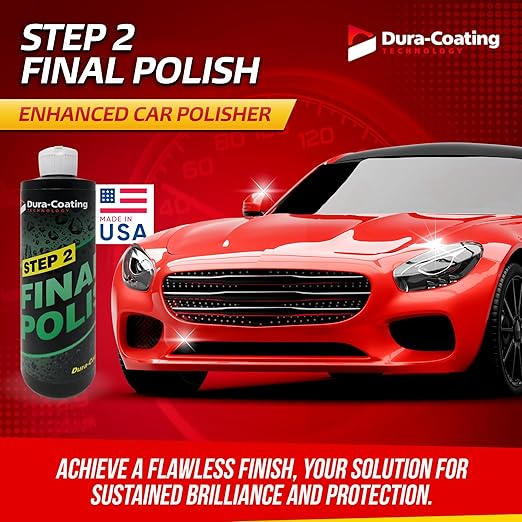 DURA-COATING TECHNOLOGY, Step 2 Final Polish - Removes Micro Scratches, Halograms & Swirls - Car Polish & Scratch Remover for Easy Cleanup & Outstanding Shine - 16oz Bottle of Step 2 Final Polish