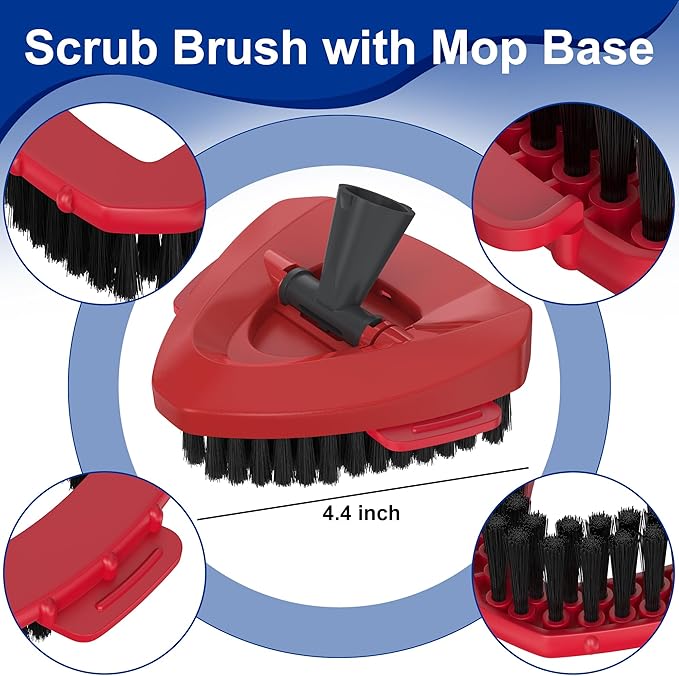 Scrub Brush with Mop Base for Ocedar Spin Mop 2 Tank System, Spin Mop Replacement Head for O Cedar Mop Replace Head, Scrub Brush Attachment for O Cedar Mop Scrubber Head, Scrub Head for Ocedar Mop
