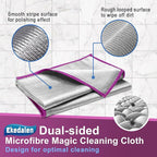 Microfiber Cleaning Cloth Polishing Glass Cleaner Absorbent Kitchen Towel Quick Drying Miracle Lint Free Rags for Household Auto Detailing Bathroom, Pack of 6, 12 x 12 Inch, Sliver-Purple