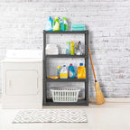 Sterilite 4-Pack 4 Shelf Unit, Heavy-Duty Shelving Storage and Utility Rack - Standing Plastic Organizer Shelves for Kitchen, Bathroom, and Garage