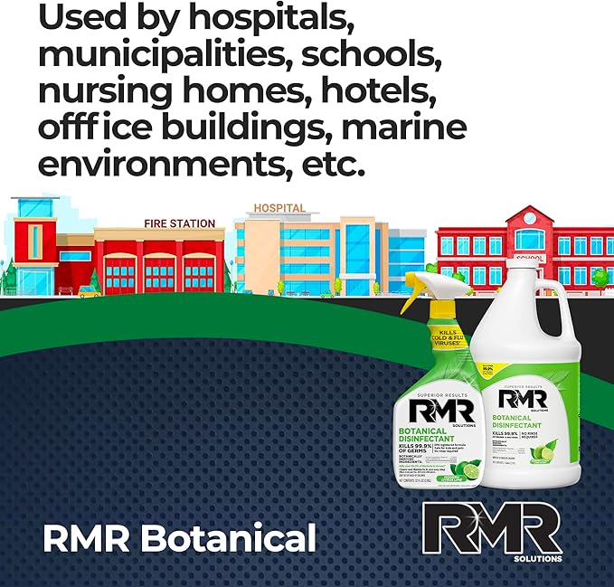 RMR Brands Botanical Disinfectant and Cleaner, Kills 99% of Household Bacteria and Viruses, EPA Registered, 32 Fl Oz