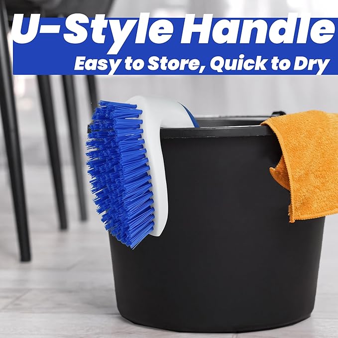 PHYEX 2 Pack Scrub Brushes, Cleaning Brush with Stiff Bristles, Handheld Scrubber for Bathroom, Shower, Tile, Carpet, Bathtub & Floor